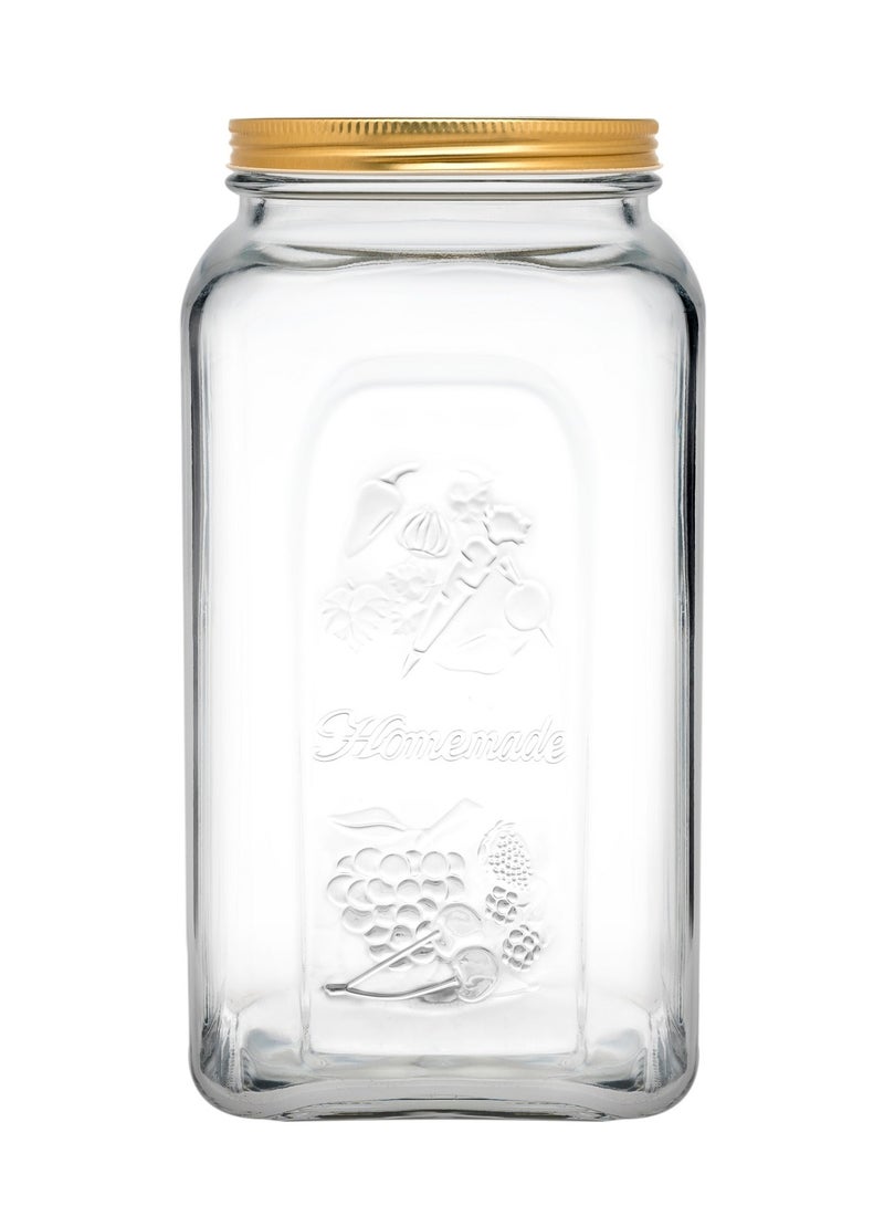Pasabahce Homemade Glass Jar, 3 Lt, Metal Lid, 246 Mm Height - Image 1