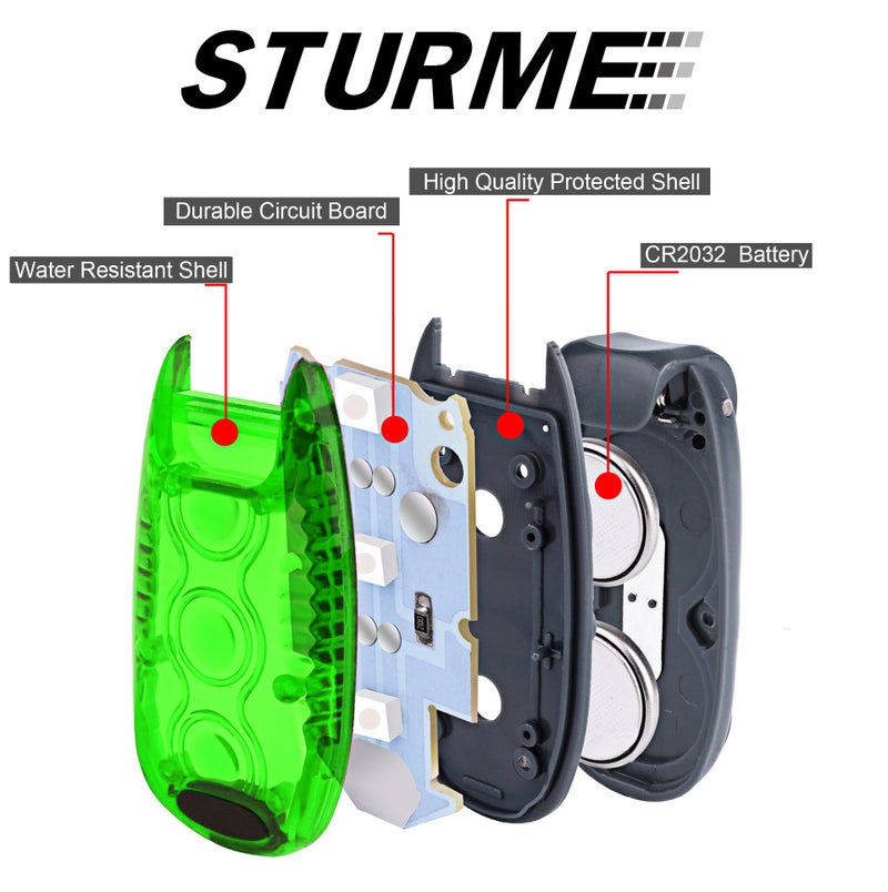 STURME LED Safety Light Strobe Lights for Daytime Running Walking Bicycle Bike Kids Child Woman Dog Pet Runner Best Flashing Warning Clip on Small Reflective Set Flash Walk Night (Green Blue Redx2) - Image 5