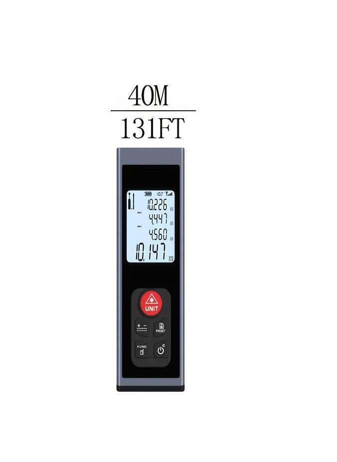 AROAQ - Laser Professional Trena Laser Rangefinder – USB Rechargeable, Pythagorean Mode, Angle Function, and Durable Aluminum Alloy Shell (Ranges: 39.93m, 59.74m, 79.86m, 99.97m) - Image 1