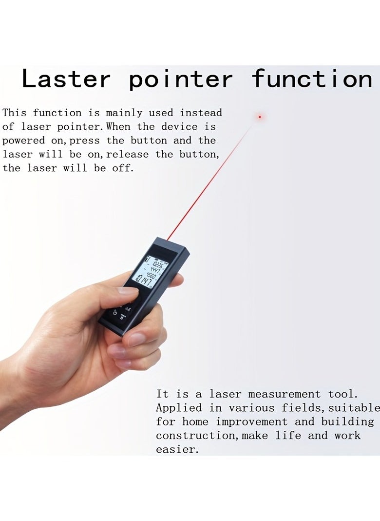AROAQ - Laser Professional Trena Laser Rangefinder – USB Rechargeable, Pythagorean Mode, Angle Function, and Durable Aluminum Alloy Shell (Ranges: 39.93m, 59.74m, 79.86m, 99.97m) - Image 1