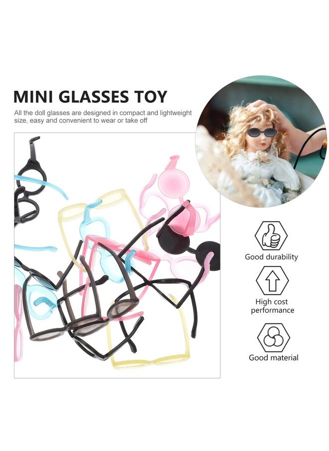 TOYANDONA - 40 Pairs Diy Doll Dressing Glasses Doll Eyeglasses Mini Plastic Glasses Kids Doll Dress Up Toys Mini Dolls Costume Accessories For Crafts Dollhouse ( Random Color ) - Image 1