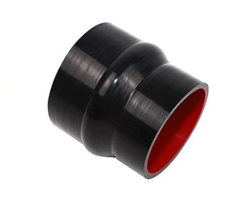 TenkeAuto Universal High Temperature 4Ply Reinforced 35 ID to 375 ID Hump Reducer Silicone Hose Coupler BLACK 35375 - Image 1