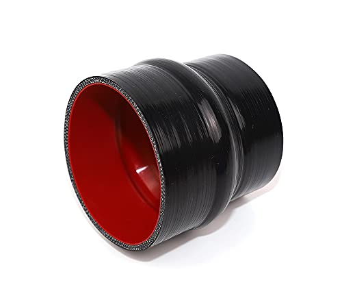 TenkeAuto Universal High Temperature 4Ply Reinforced 35 ID to 375 ID Hump Reducer Silicone Hose Coupler BLACK 35375 - Image 3