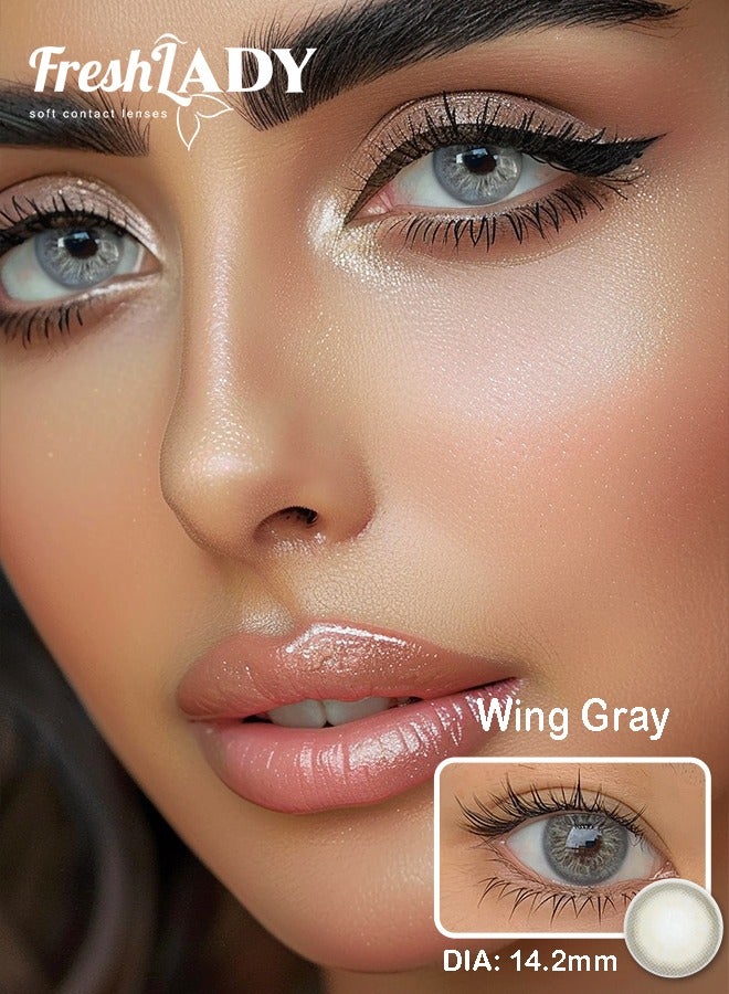 FreshLady Freshlady Wing Gray 14.20mm Colored Contact Lenses 1 Year Disposable for Daily Wear - Image 1