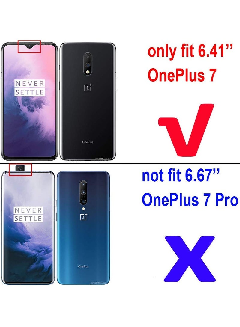 مايجين متوافق مع جراب Oneplus 7 Oneplus 6T بمقبض حلقي معدني وغطاء ممتص للصدمات صلب مقاوم للصدمات يعمل مع حامل مغناطيسي للسيارة وغطاء متين بطبقة مزدوجة لهاتف Oneplus7 Oneplus 6T أزرق داكن - Image 2