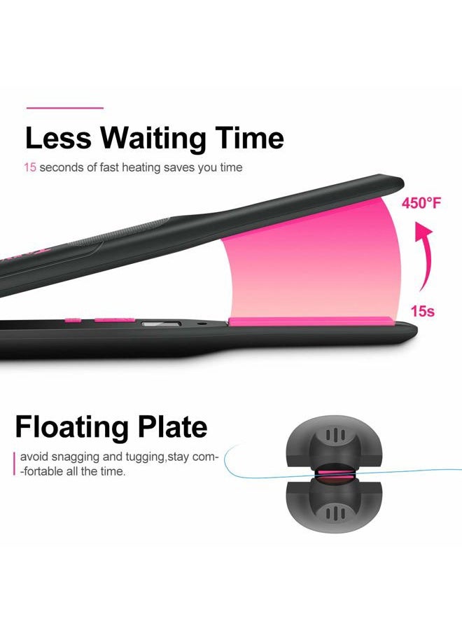 Terviiix Pencil Flat Iron, Small Flat Irons for Short Hair, Beard and Pixie Cut, 3/10 Inch Ceramic Tourmaline Mini Hair Straightener Dual Voltage with Adjustable Temperature, Auto Shut Off  - Image 3