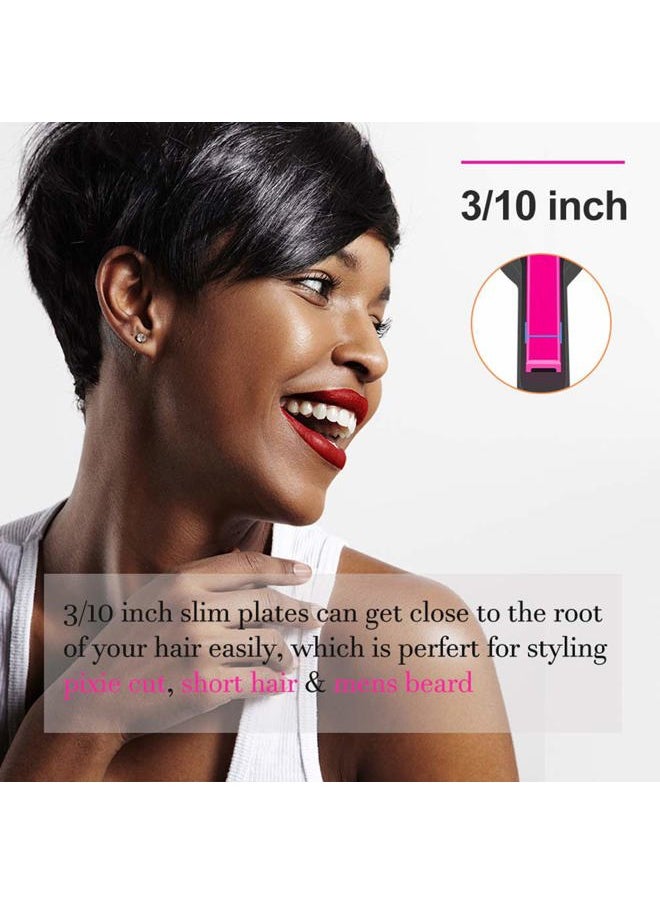 Terviiix Pencil Flat Iron, Small Flat Irons for Short Hair, Beard and Pixie Cut, 3/10 Inch Ceramic Tourmaline Mini Hair Straightener Dual Voltage with Adjustable Temperature, Auto Shut Off  - Image 5