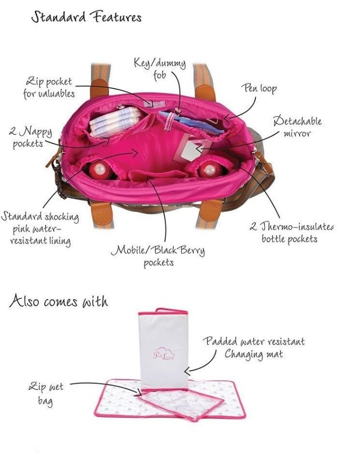 Pink Lining حقيبة حفاضات بيبي بينك لاينينج، مامي اللذيذة (أقواس بحرية) - Image 4
