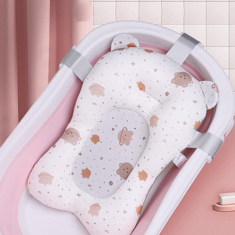 klarako Soft Baby Bath Cushion Anti Slip Protection Adjustable Bath Support Seat Baby Bath Seat Support Mat Baby Bath Tub Pad Baby Infant Toddler  White - Image 4