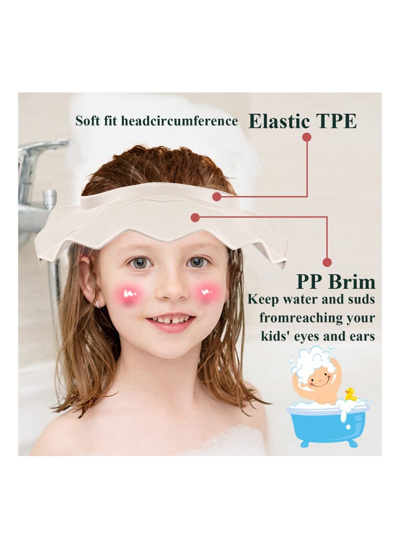 Generic - Safe Adjustable Shower Cap for Babies and Toddlers Silicone Eye Ear Protection Bath Visor Cap Beige - Image 1
