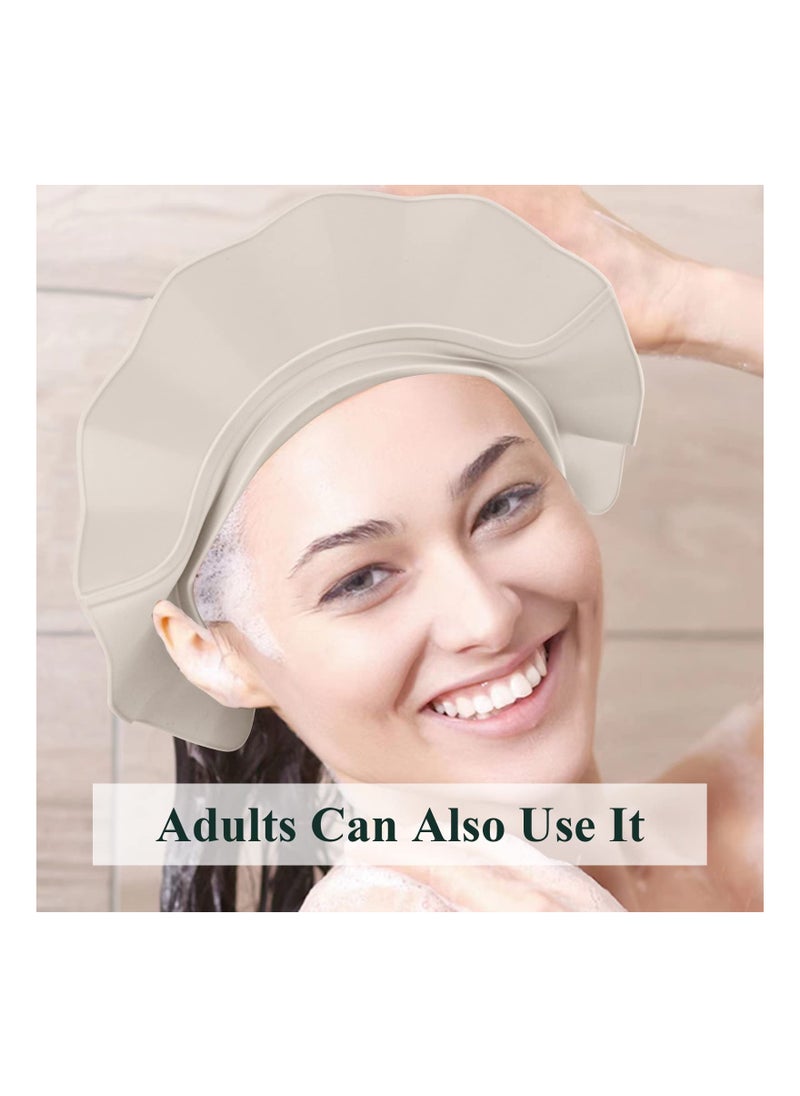 Generic - Safe Adjustable Shower Cap for Babies and Toddlers Silicone Eye Ear Protection Bath Visor Cap Beige - Image 1