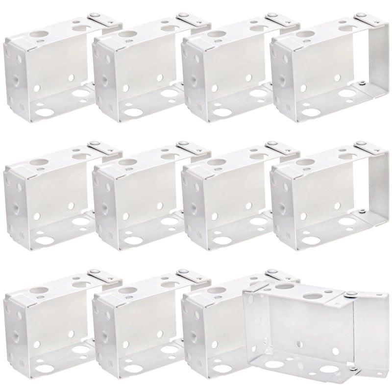Lawei 12 Pack 25 Inch Blind Brackets Low Profile Box Mounting Bracket for Window Blinds White Color Window Blinds Headrail Holder Bracket Installation 48pcs Screws - Image 2
