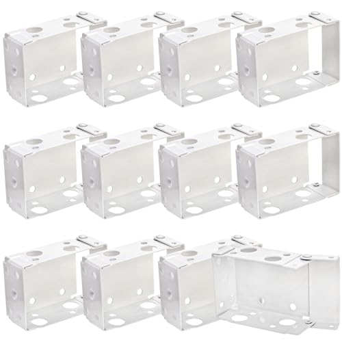 Lawei 12 Pack 25 Inch Blind Brackets Low Profile Box Mounting Bracket for Window Blinds White Color Window Blinds Headrail Holder Bracket Installation 48pcs Screws - Image 1