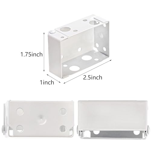 Lawei 12 Pack 25 Inch Blind Brackets Low Profile Box Mounting Bracket for Window Blinds White Color Window Blinds Headrail Holder Bracket Installation 48pcs Screws - Image 3