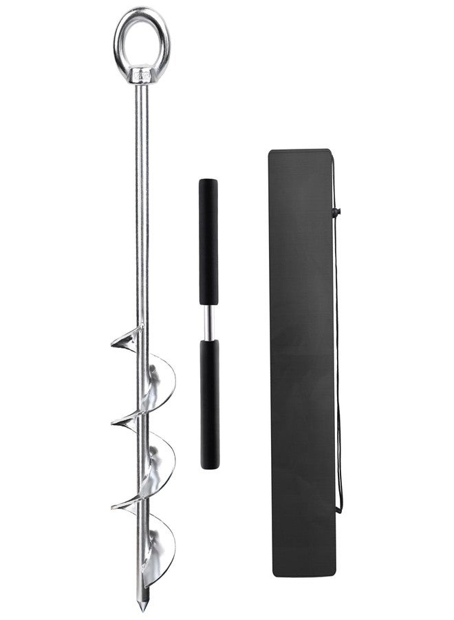 Abimars 17" Sand Anchor Kit, 304 Stainless Steel Triple Spiral Auger Boat Anchor for Beach and Sandbar, Ideal for Watercraft Up to 25' - Image 1