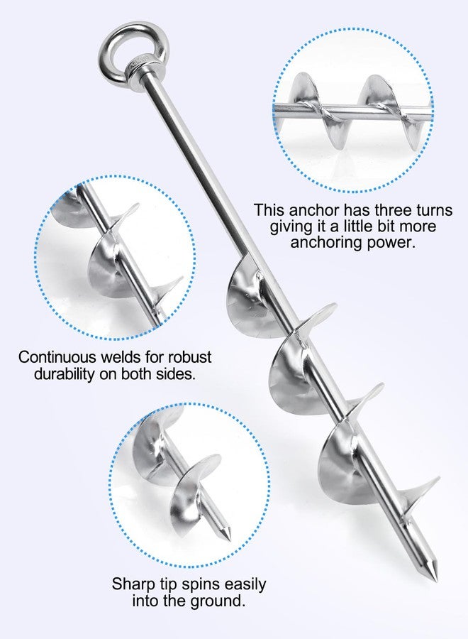 Abimars 17" Sand Anchor Kit, 304 Stainless Steel Triple Spiral Auger Boat Anchor for Beach and Sandbar, Ideal for Watercraft Up to 25' - Image 3