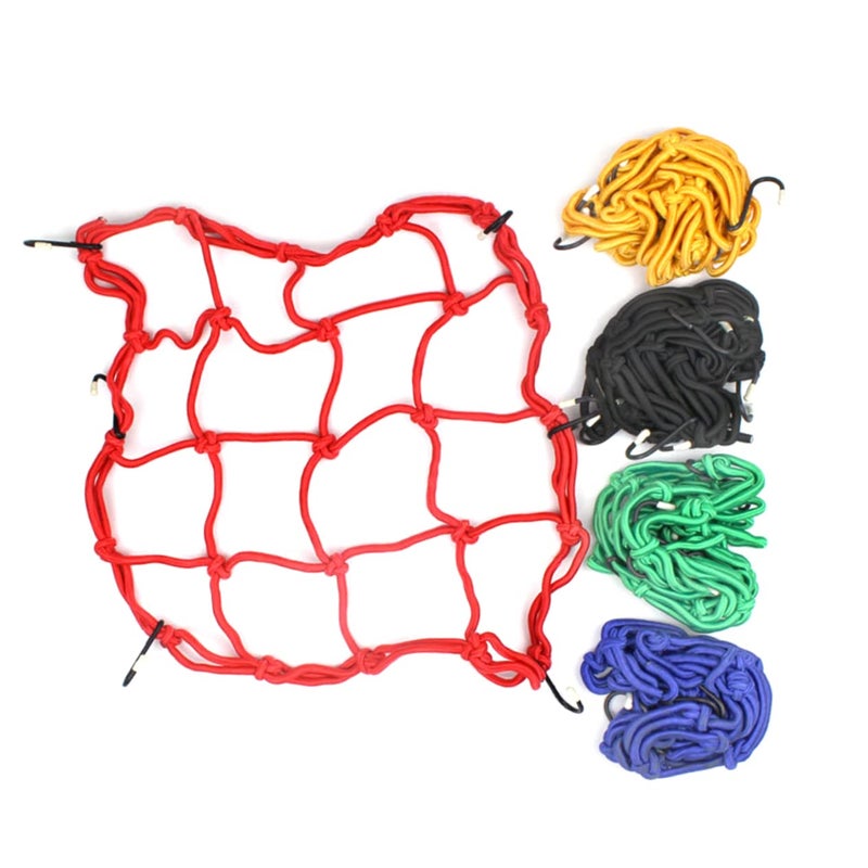 Motorcycle Cargo Net With Hooks Elastic Bungee Luggage Holder For Helmets 1 Pack - Image 2