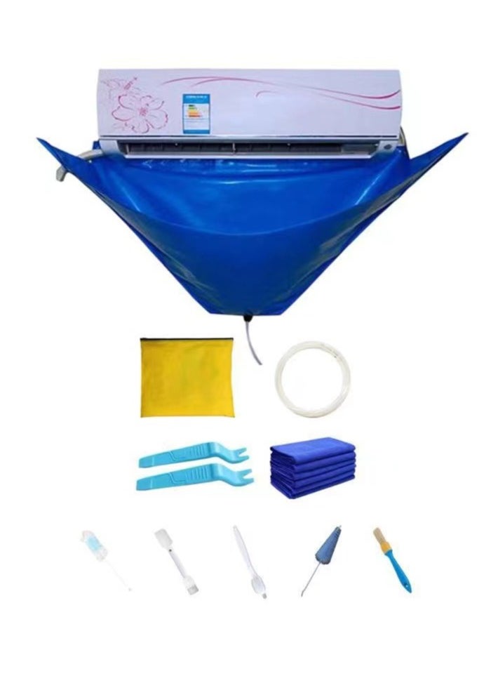 SänHahn Waterproof Split Air Conditioner Cleaning Kits of 10 Piece, Wall Mounted Air Conditioning Dust Washing Clean Cover Air Conditioner Service Bag for 1~2P Hanging Air Conditioners (Blue,size:135x60cm)  - Image 1