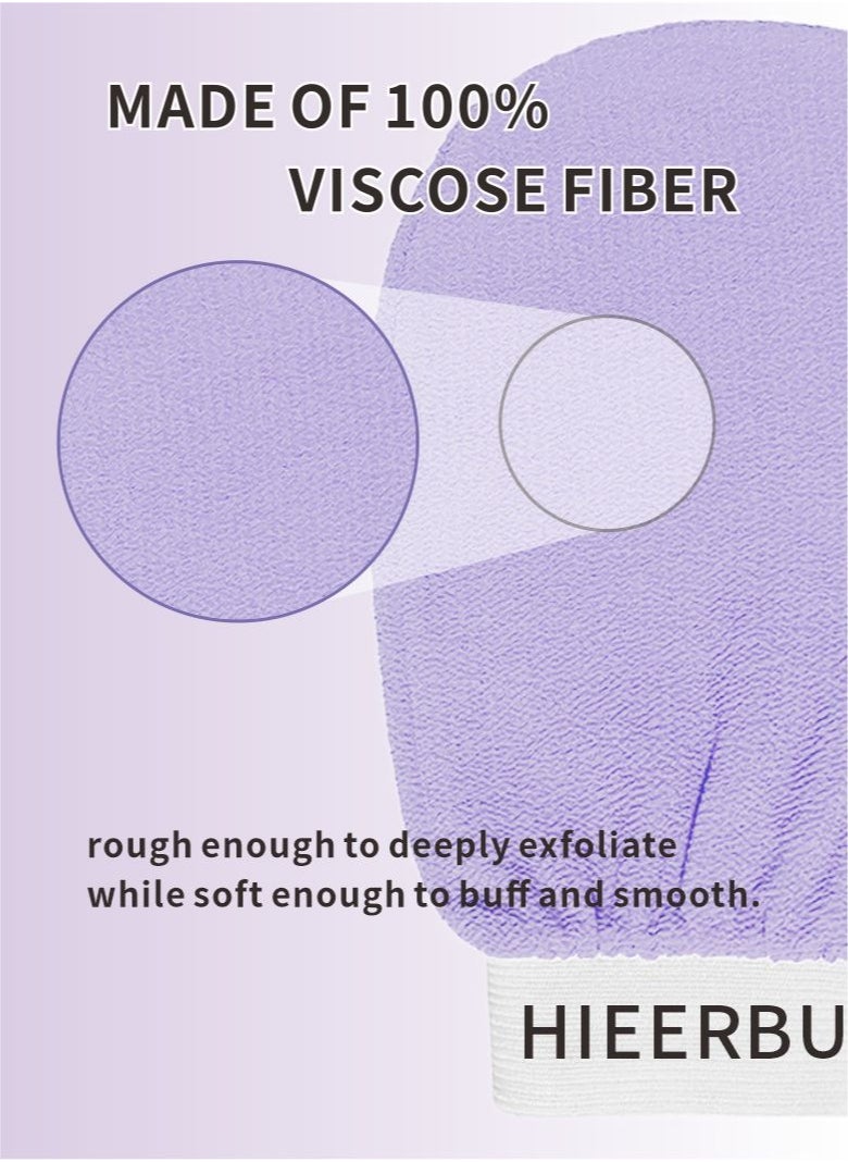 HieerBus - Deep Exfoliating Glove, Korean Loofah for Shower Cleaning and Exfoliating The Skin ,Body Scrubber Loofah Sponge for Dead Skin Remover Making Moroccan Bath at Home Purple - Image 1