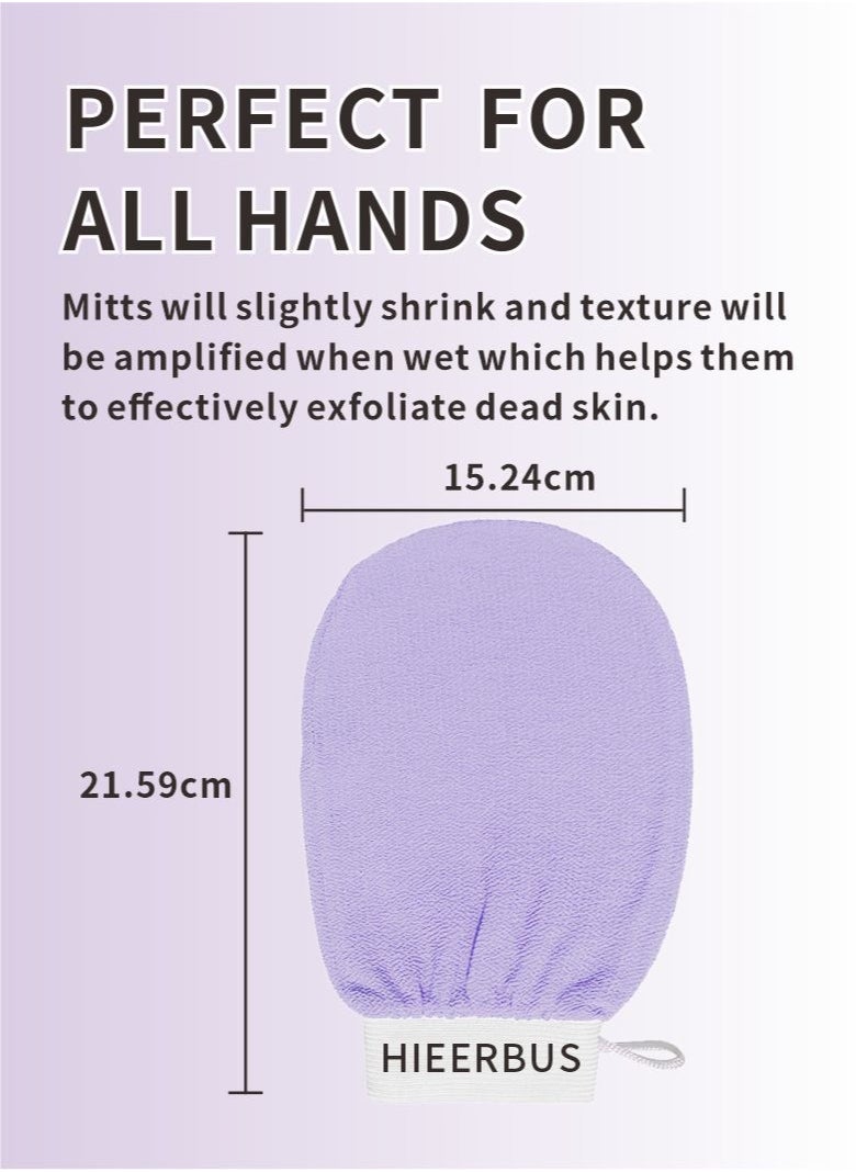 HieerBus - Deep Exfoliating Glove, Korean Loofah for Shower Cleaning and Exfoliating The Skin ,Body Scrubber Loofah Sponge for Dead Skin Remover Making Moroccan Bath at Home Purple - Image 1