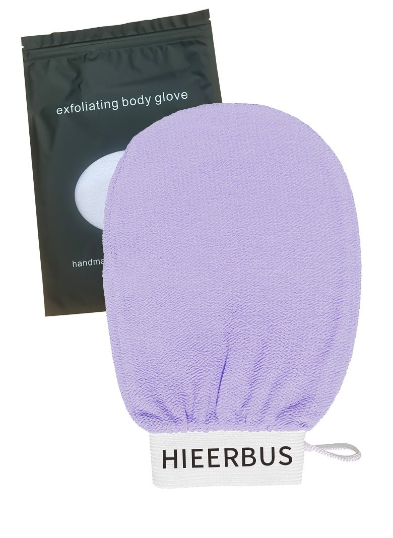 HieerBus - Deep Exfoliating Glove, Korean Loofah for Shower Cleaning and Exfoliating The Skin ,Body Scrubber Loofah Sponge for Dead Skin Remover Making Moroccan Bath at Home Purple - Image 1
