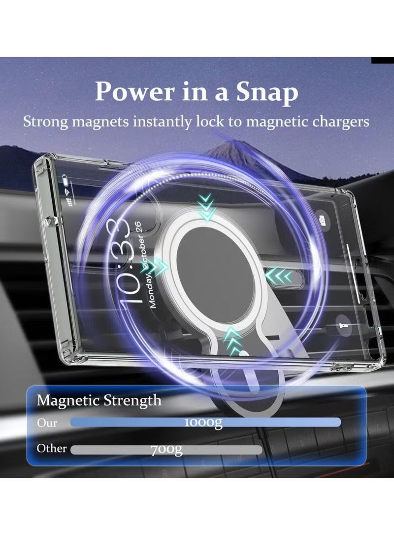 TIGER Magnetic Slim Transparent TPU Shockproof Phone Case with MagSafe – Clear Flexible Back Cover with Built-in Magnet Ring for Samsung Galaxy S24 Ultra 5G (2024) – Anti-Yellow Material – Wireless Charging Compatible – Slim & Durable Design - Image 4