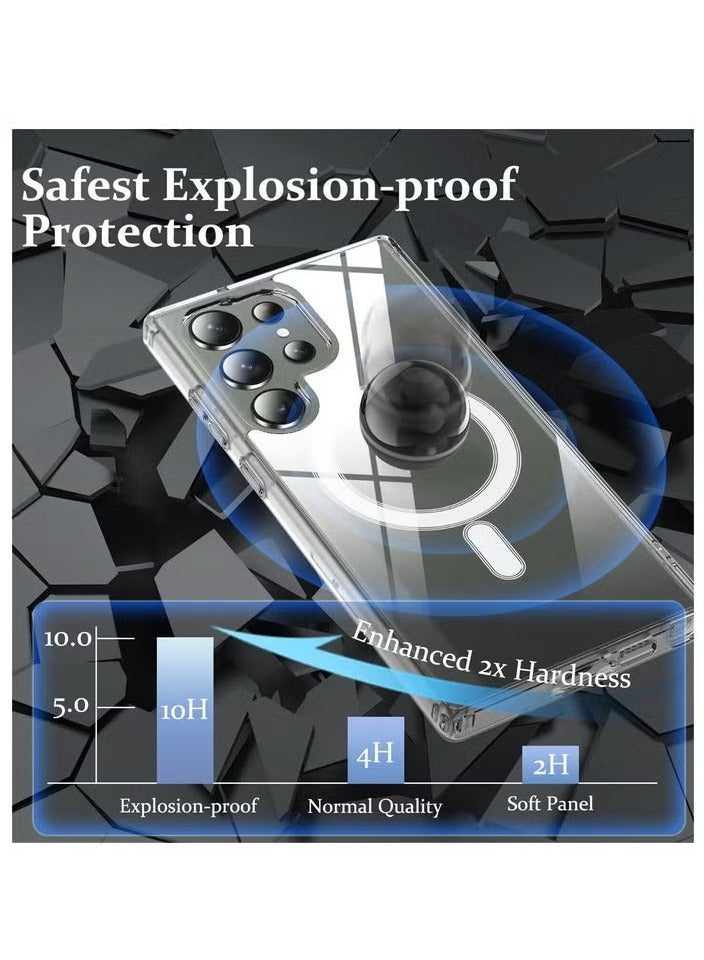 TIGER Magnetic Slim Transparent TPU Shockproof Phone Case with MagSafe – Clear Flexible Back Cover with Built-in Magnet Ring for Samsung Galaxy S24 Ultra 5G (2024) – Anti-Yellow Material – Wireless Charging Compatible – Slim & Durable Design - Image 2