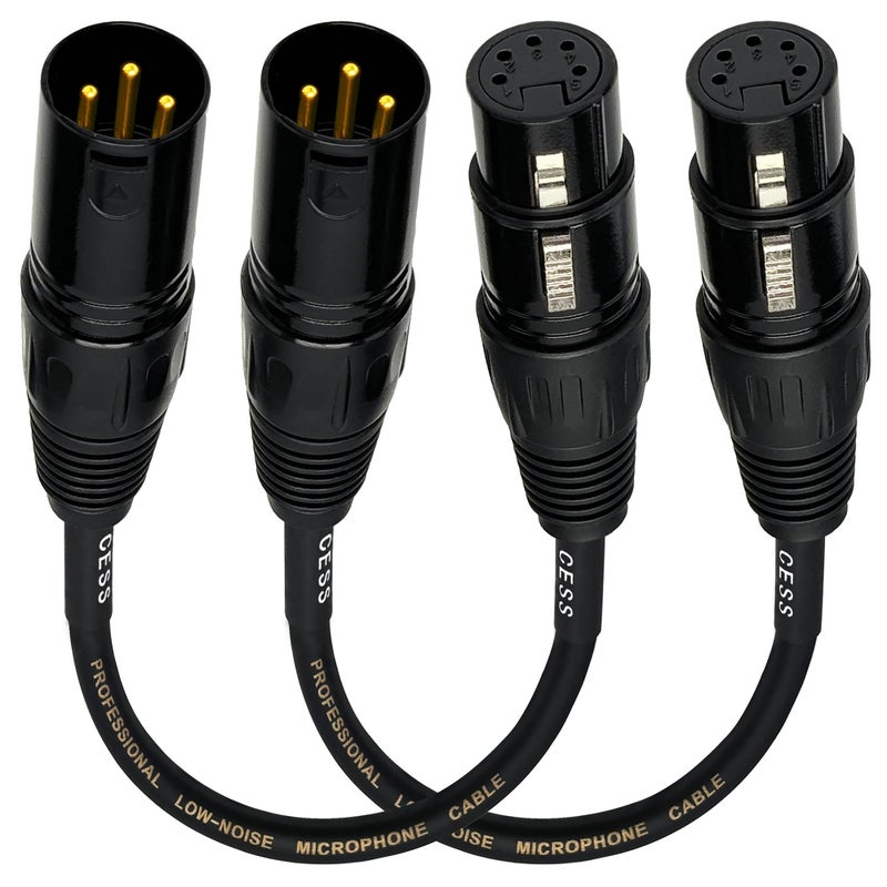 CNCESS CESS-008 محول كابل XLR 3 دبابيس ذكر إلى XLR 5 دبابيس أنثى، محول إشارة متوازن XLR3M إلى XLR5F، طول السلك 6 بوصات، عبوة من 2 - Image 4