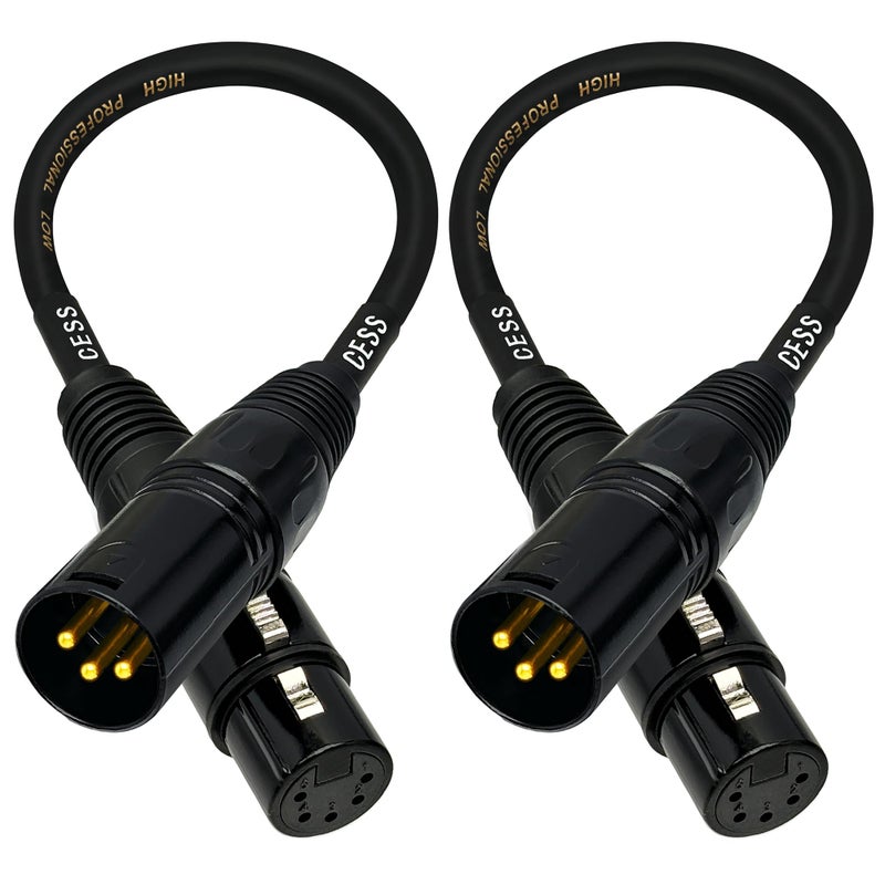 CNCESS CESS-008 محول كابل XLR 3 دبابيس ذكر إلى XLR 5 دبابيس أنثى، محول إشارة متوازن XLR3M إلى XLR5F، طول السلك 6 بوصات، عبوة من 2 - Image 2