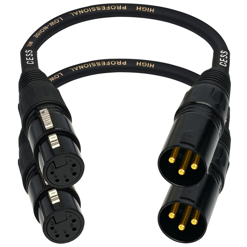 CNCESS CESS-008 محول كابل XLR 3 دبابيس ذكر إلى XLR 5 دبابيس أنثى، محول إشارة متوازن XLR3M إلى XLR5F، طول السلك 6 بوصات، عبوة من 2 - Image 5
