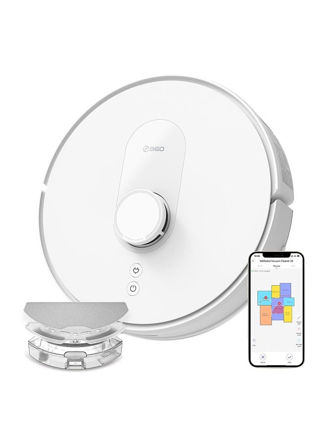Robot Vacuum Cleaner S8LiDAR SLAM Multi floor White