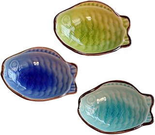 WAIT FLY WAIT FLY Cute Fish Shaped Ceramics Seasoning Dishes/Tea Bag Holders/Ketchup Saucer/Appetizer Plates/Vinegar Spice Salad  - Image 1