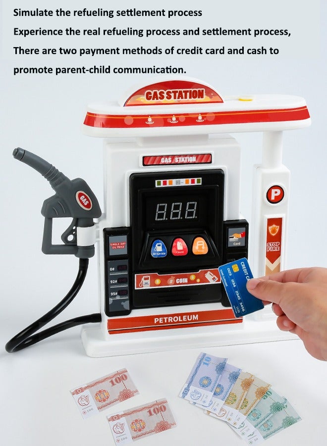 Simulated gas station playset Multifunctional gas station toy Car refueling playset Realistic spray effect Simulated toys for children's scenes - Image 3