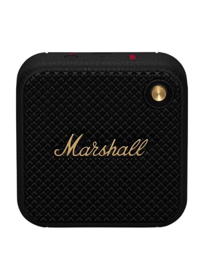 Marshall Willen Bluetooth Speaker, Wireless, 15+ Hours Playtime, Water-Resistent, Quick Charge, Stackable - Brass And Black  - Image 1