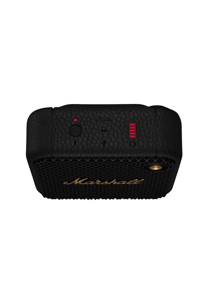 Marshall Willen Bluetooth Speaker, Wireless, 15+ Hours Playtime, Water-Resistent, Quick Charge, Stackable - Brass And Black  - Image 3