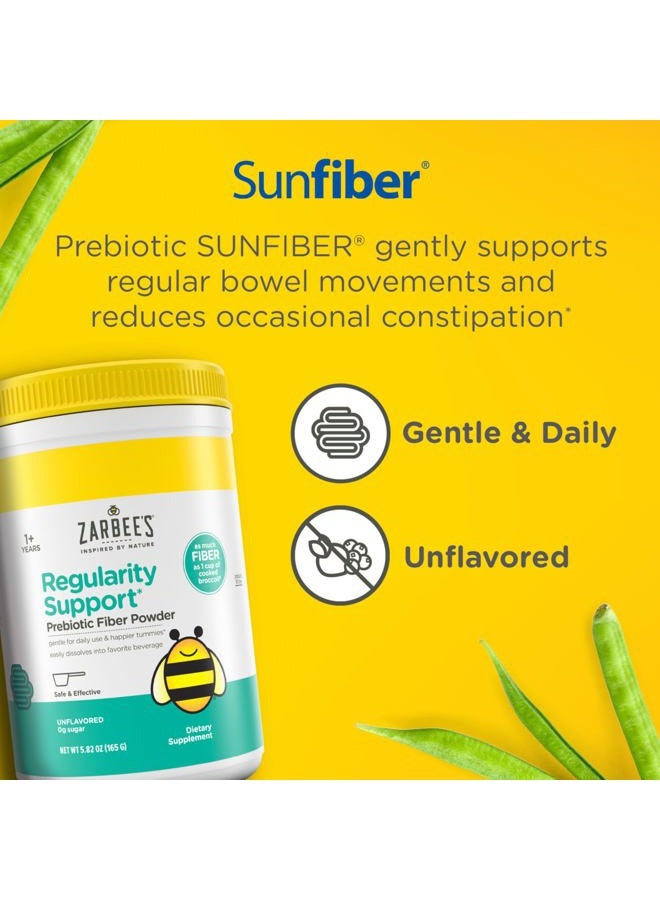 Zarbee's Children's Regularity Support Prebiotic Fiber Powder, Flavorless, Sugar Free, Gluten-Free, Daily Fiber Supplement for Kids & Toddlers 1 to 12 Years, 5.82 oz - Image 2