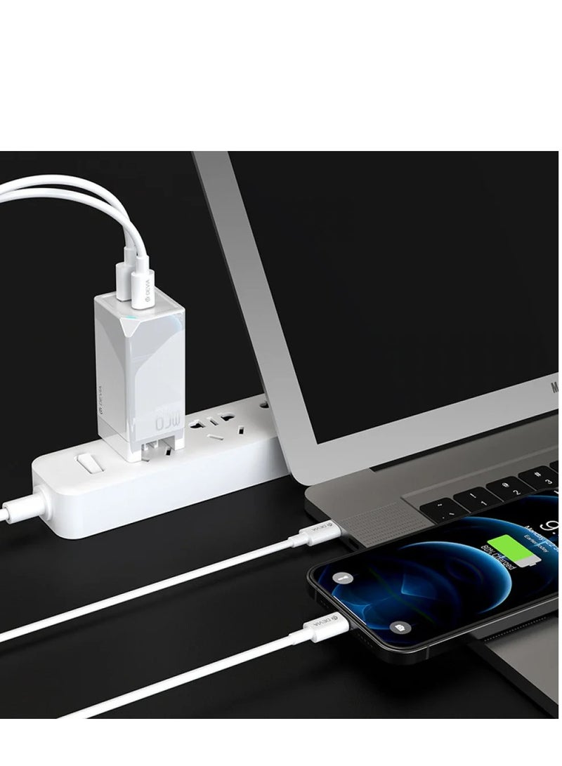 Devia Extreme Speed GaN PD + QC 4.0 Mini Quick Charger 65W UK - White - Image 4