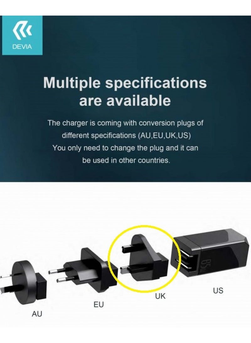 Devia Extreme Speed GaN PD + QC 4.0 Mini Quick Charger 65W UK - White - Image 5