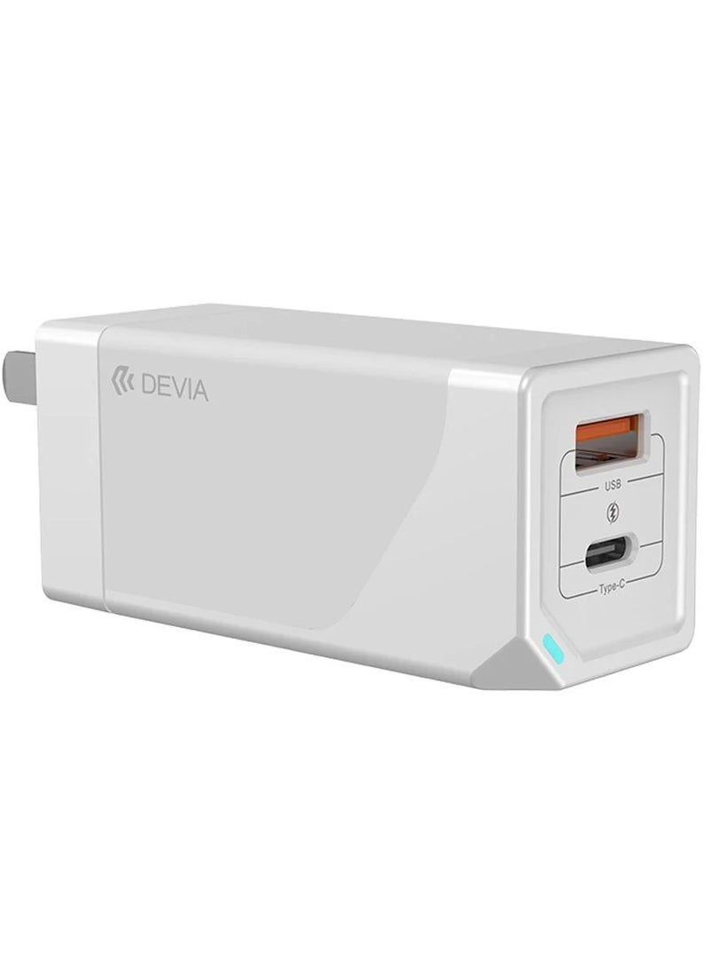 Devia Extreme Speed GaN PD + QC 4.0 Mini Quick Charger 65W UK - White - Image 2