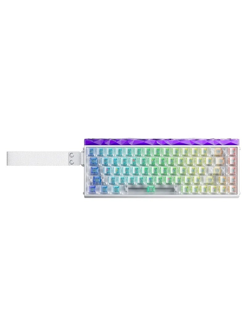 AULA Hero 68 HE 60% Gaming Keyboard Wired, Hall Effect Silver Magnetic Switch Keyboard with 8K Hz Polling Rate, Side Printed PBT Keycaps, RGB Neon Light Box, Customizable Web Software for PC/Mac Gamers - Image 1