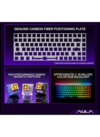 Hero 68 HE 60% Gaming Keyboard Wired, Hall Effect Silver Magnetic Switch Keyboard with 8K Hz Polling Rate, Side Printed PBT Keycaps, RGB Neon Light Box, Customizable Web Software for PC/Mac Gamers - view 4