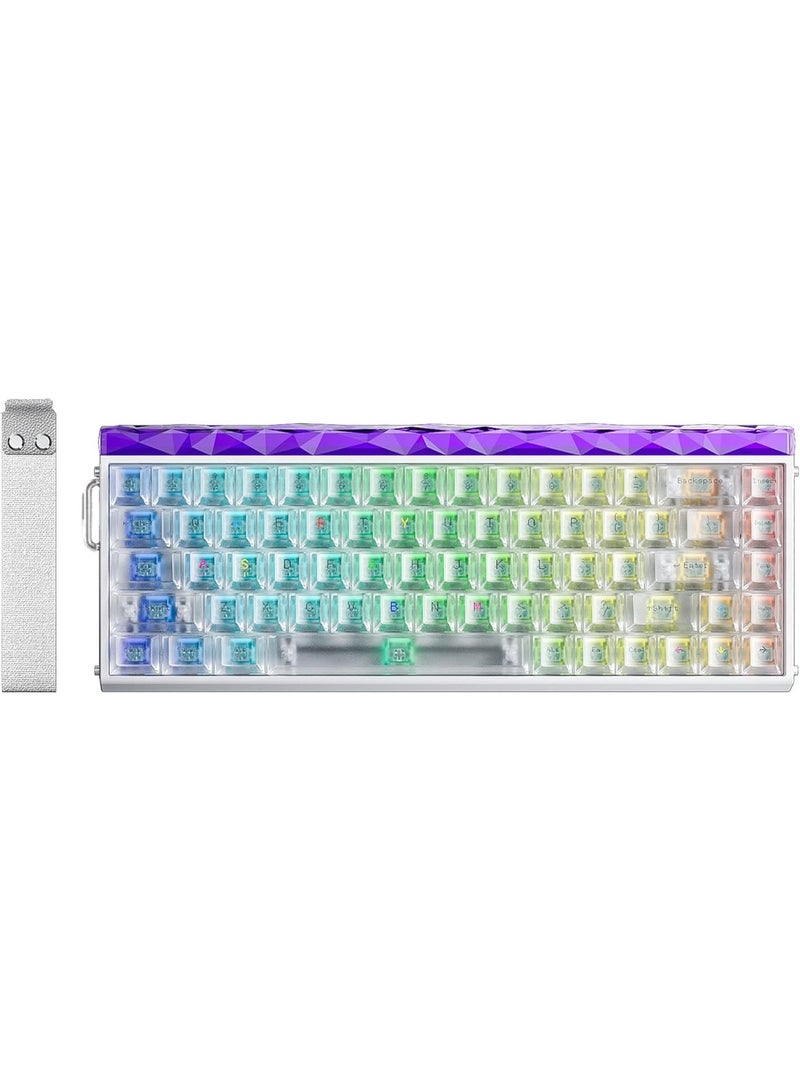 AULA Hero 68 HE 60% Gaming Keyboard Wired, Hall Effect Silver Magnetic Switch Keyboard with 8K Hz Polling Rate, Side Printed PBT Keycaps, RGB Neon Light Box, Customizable Web Software for PC/Mac Gamers - Image 2