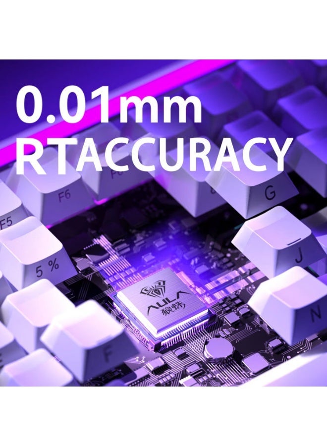 AULA Hero 68 HE 60% Gaming Keyboard Wired, Hall Effect Silver Magnetic Switch Keyboard with 8K Hz Polling Rate, Side Printed PBT Keycaps, RGB Neon Light Box, Customizable Web Software for PC/Mac Gamers - Image 5