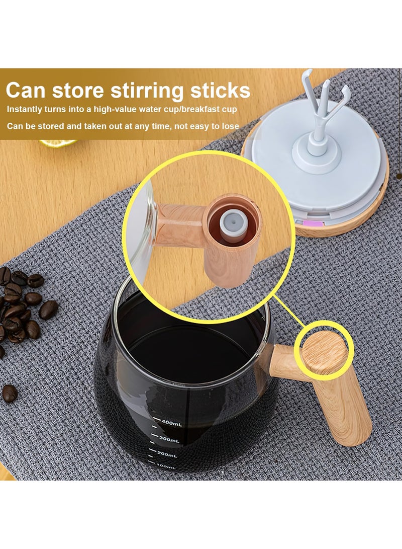 Portable USB Electric Mixer Cup – 400ml Self-Stirring Glass Mug with Silicone Base – Ideal for Protein, Coffee, Oats & Powdered Drinks