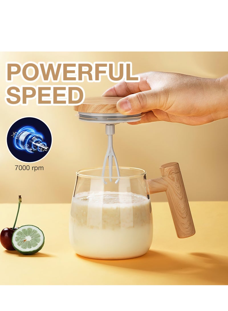 Portable USB Electric Mixer Cup – 400ml Self-Stirring Glass Mug with Silicone Base – Ideal for Protein, Coffee, Oats & Powdered Drinks