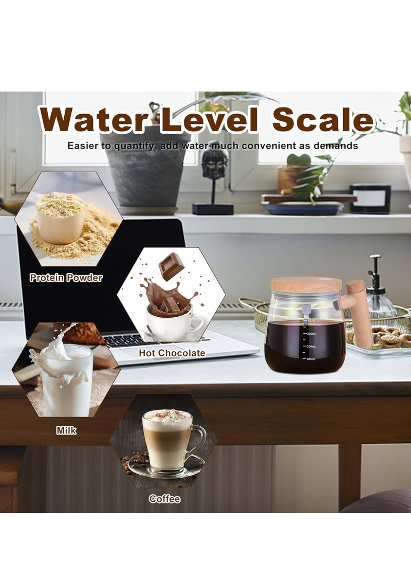 Portable USB Electric Mixer Cup – 400ml Self-Stirring Glass Mug with Silicone Base – Ideal for Protein, Coffee, Oats & Powdered Drinks