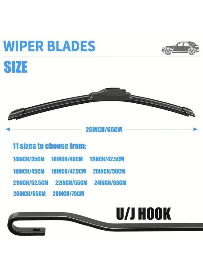 26 Inch Premium All Seasons Durable Stable Quiet Windshield Wiper Blades U J Hook 1pc - Image 3