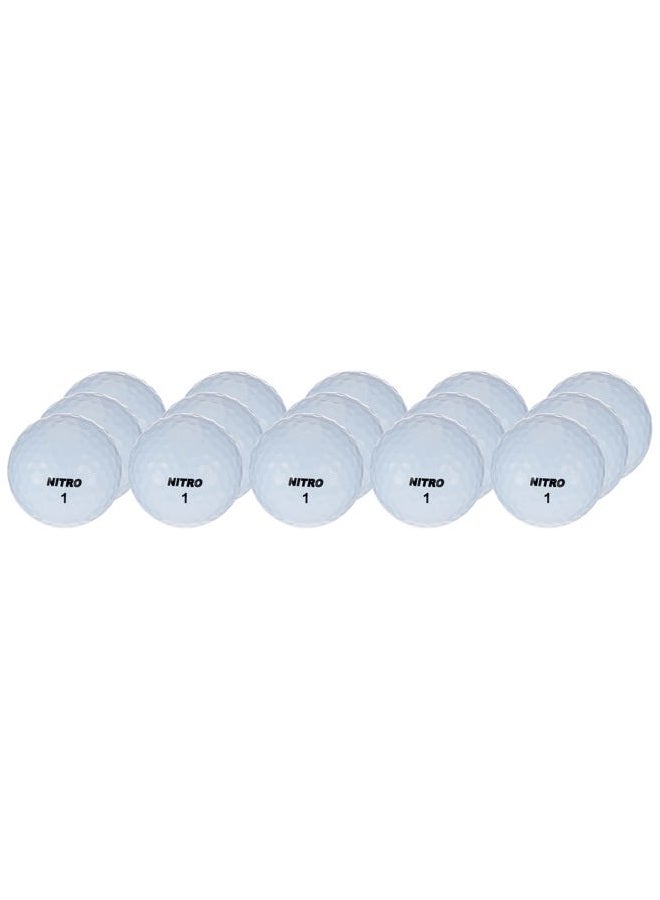 Nitro Long Distance High-Durability Golf Balls (15PK) All Levels Ultimate Distance Titanium Core High Velocity Great Stop & Sticking Ability Golf Balls USGA Approved-Total of 15-White - Image 3