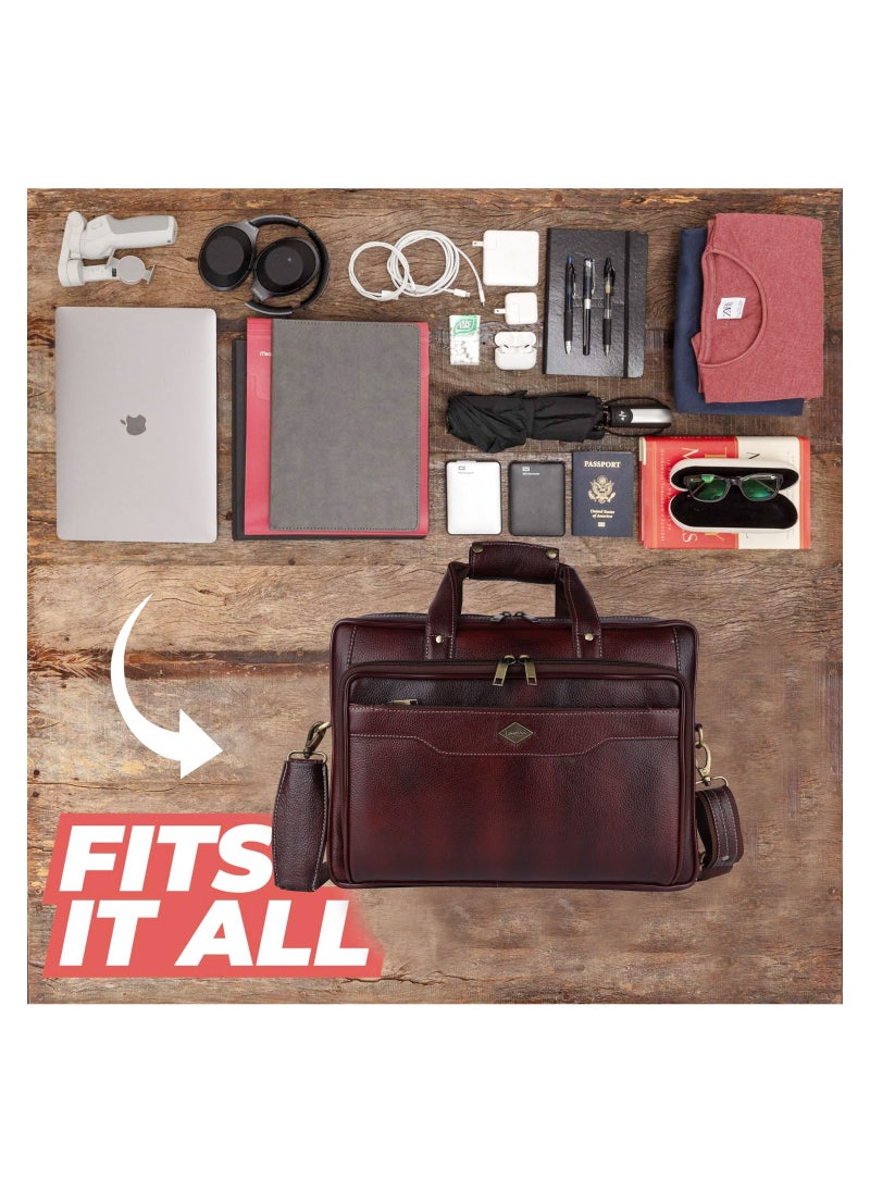 LAVERI LEATHER - Genuine Leather Office And Travel Document Laptop bag Style 437 C - Image 1