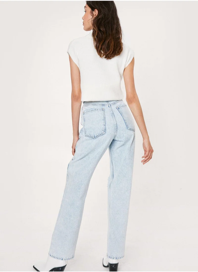 NASTY GAL Ripped Straight Jeans